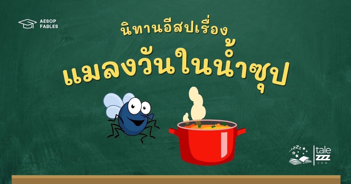 ปกนิทานอีสปเรื่องแมลงวันในน้ำซุป