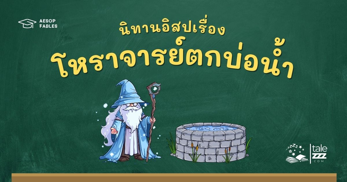 ปกนิทานอีสปเรื่องโหราจารย์ตกบ่อน้ำ