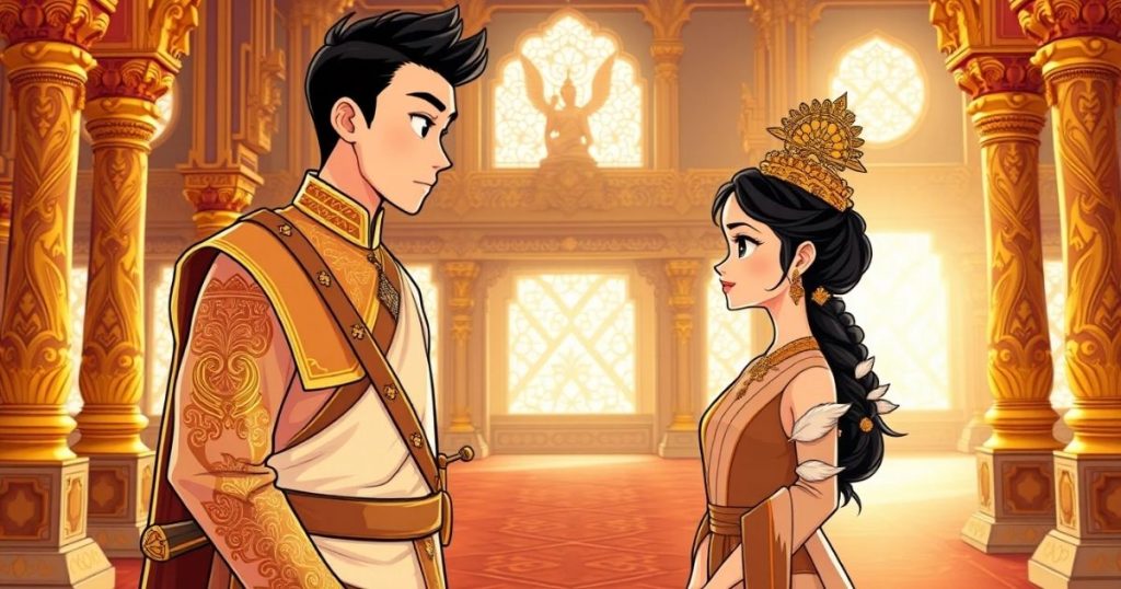 ภาพประกอบนิทานพื้นบ้านไทยภาคกลางเรื่องพระสุธน มโนราห์ 2