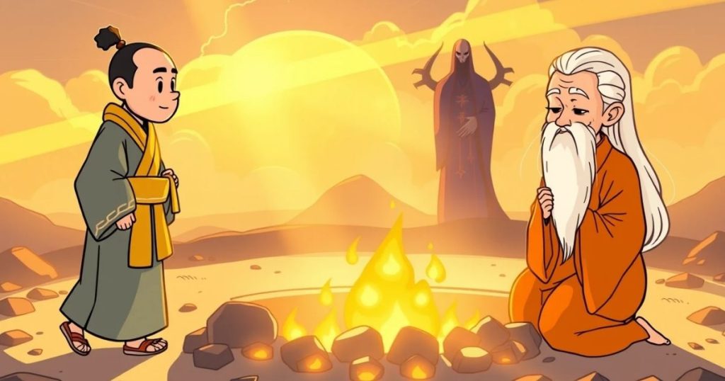 ภาพประกอบนิทานชาดกเรื่องความเอื้อเฟื้อพิชิตความตาย 2