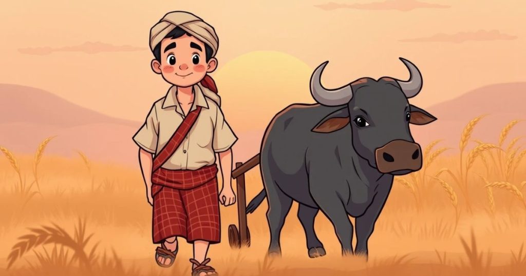 ภาพประกอบนิทานชาดกเรื่องชาวนากับทองคำ