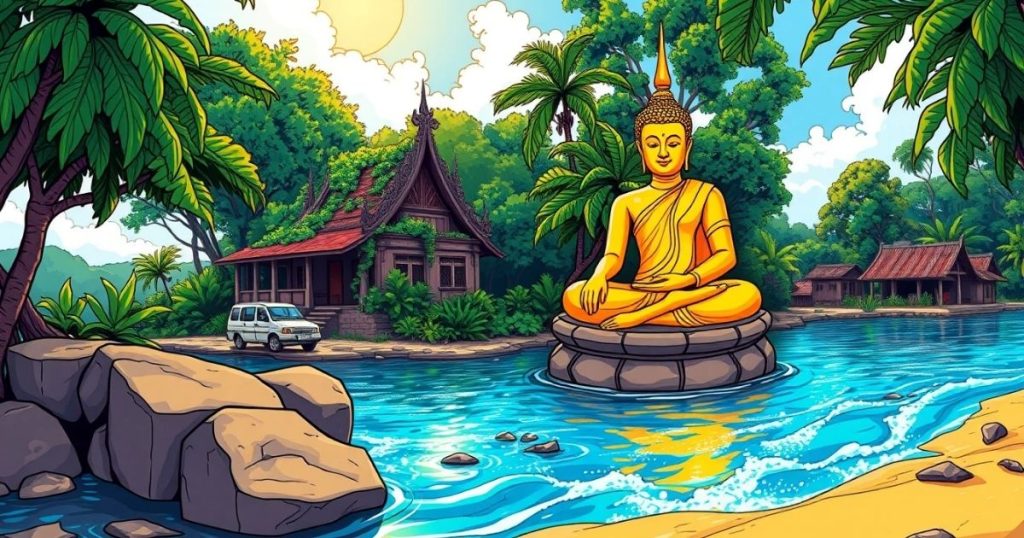 ภาพประกอบนิทานพื้นบ้านไทยภาคใต้เรื่องตำนานพระขวาง