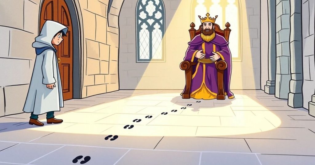 ภาพประกอบนิทานชาดกเรื่องคนที่อ่านรอยเท้า 2