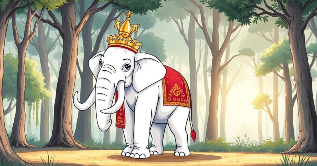 ภาพประกอบนิทานชาดกเรื่องช้างผู้สูงศักดิ์