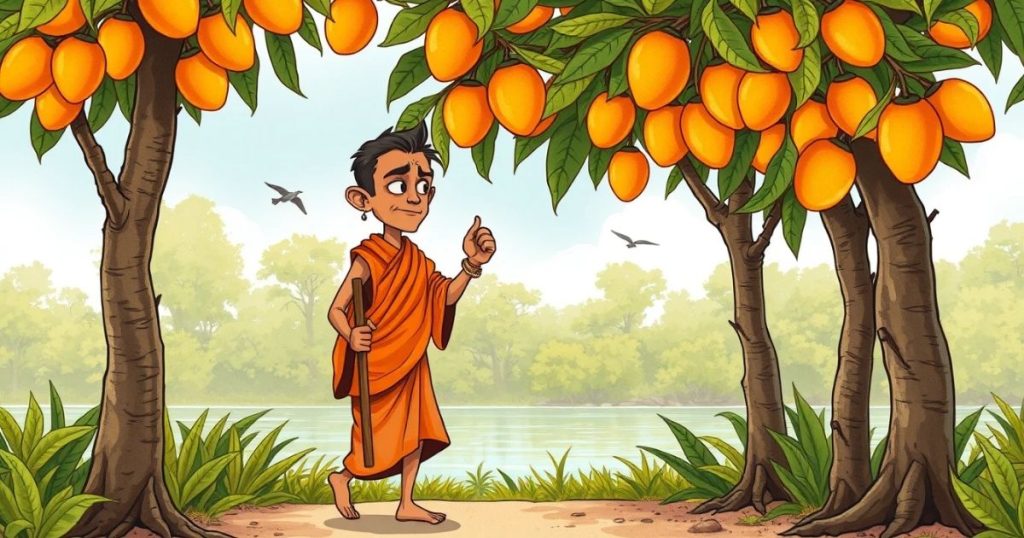 ภาพประกอบนิทานชาดกเรื่องนักพรตผู้เห็นแก่ตัว