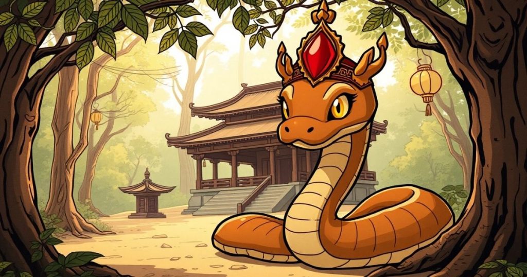 ภาพประกอบนิทานชาดกเรื่องราชาอสรพิษกับนักบุญ