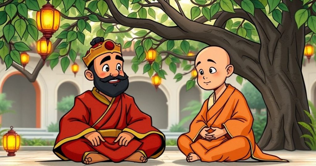 ภาพประกอบนิทานชาดกเรื่องร่มกับรองเท้าคู่เดียว 2