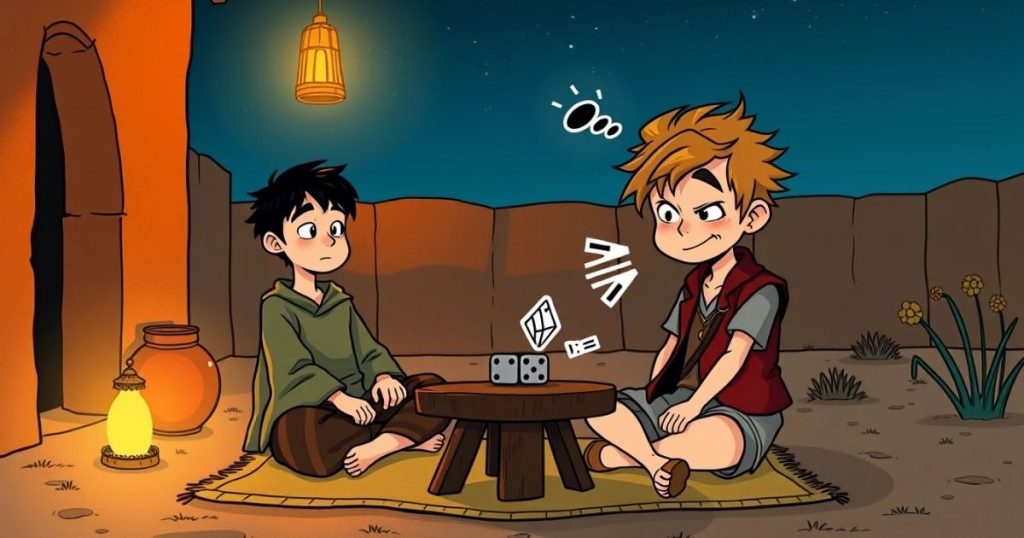 ภาพประกอบนิทานชาดกเรื่องสองนักพนัน 2
