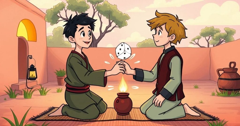 ภาพประกอบนิทานชาดกเรื่องสองนักพนัน 3