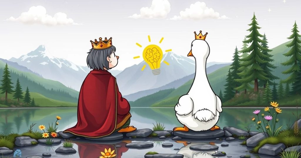 ภาพประกอบนิทานชาดกเรื่องห่านผู้เฉลียวฉลาด