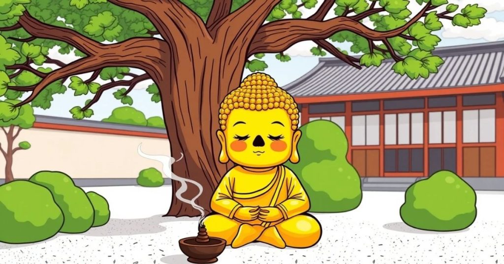 ภาพประกอบนิทานเซนเรื่องพระพุทธรูปจมูกดำ 3