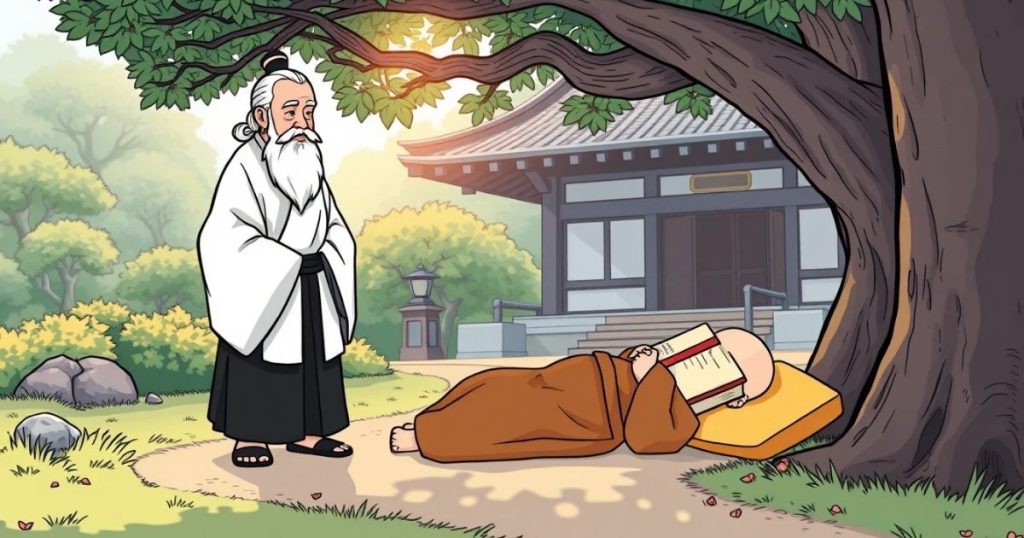 ภาพประกอบนิทานเซนเรื่องการนอนในเวลากลางวัน 2