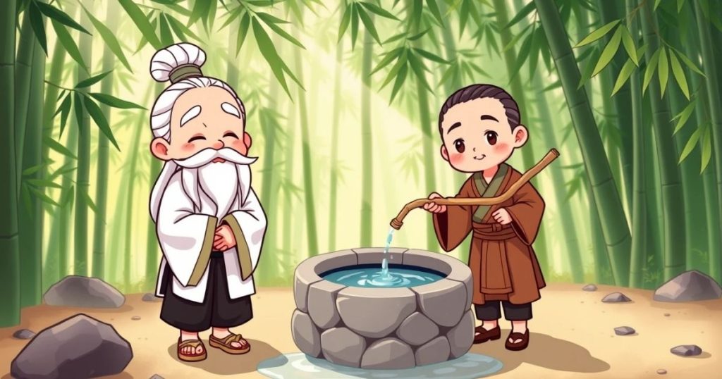 ภาพประกอบนิทานเต้าเต๋อจิงเรื่องห่อหุ้มด้วยแสงสว่าง