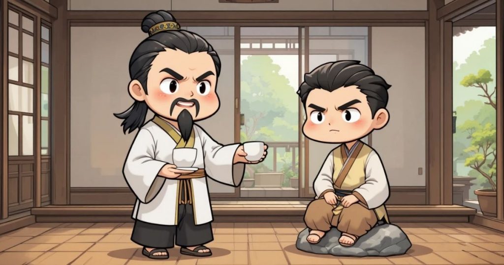 ภาพประกอบนิทานเต้าเต๋อจิงเรื่องคุณสมบัติแห่งความโอบอ้อมอารี 2