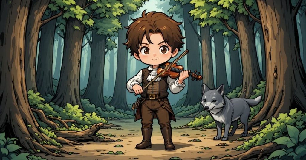 ภาพประกอบนิทานกริมม์เรื่องนักดนตรีผู้วิเศษ