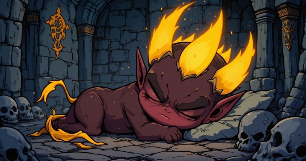 ภาพประกอบนิทานกริมม์เรื่องปีศาจกับเส้นผมสีทองสามเส้น