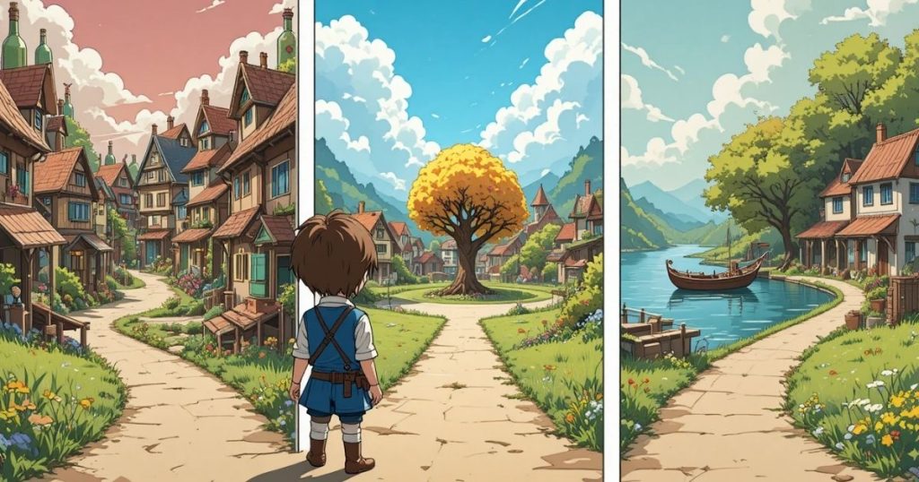 ภาพประกอบนิทานกริมม์เรื่องปีศาจกับเส้นผมสีทองสามเส้น 2