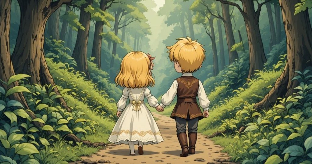 ภาพประกอบนิทานกริมม์เรื่องพี่ชายกับน้องสาว