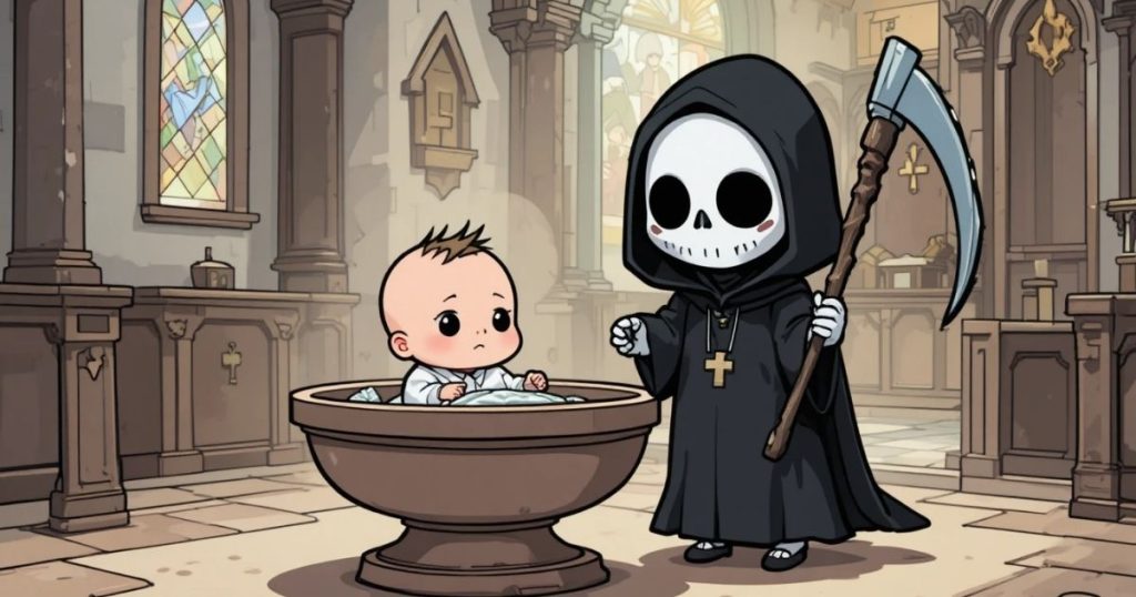 ภาพประกอบนิทานกริมม์เรื่องพ่อทูนหัวแห่งความตาย