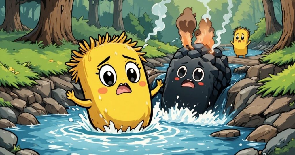 ภาพประกอบนิทานกริมม์เรื่องฟาง ถ่าน และถั่ว 2