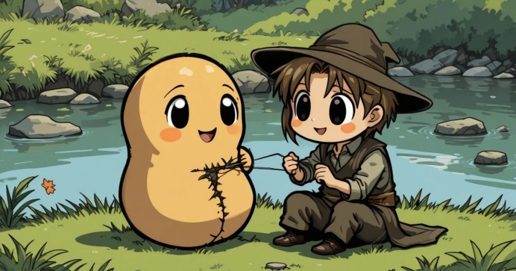 ภาพประกอบนิทานกริมม์เรื่องฟาง ถ่าน และถั่ว 3