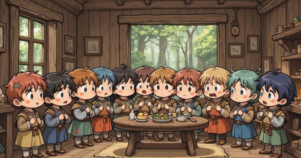 ภาพประกอบนิทานกริมม์เรื่องสิบสองพี่น้อง