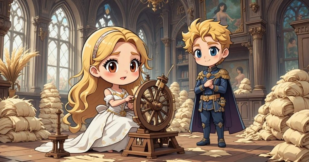 ภาพประกอบนิทานกริมม์เรื่องหญิงปั่นด้ายทั้งสาม 3