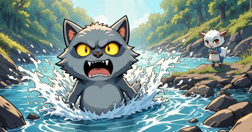 ภาพประกอบนิทานกริมม์เรื่องหมาป่ากับลูกแพะทั้งเจ็ด 3