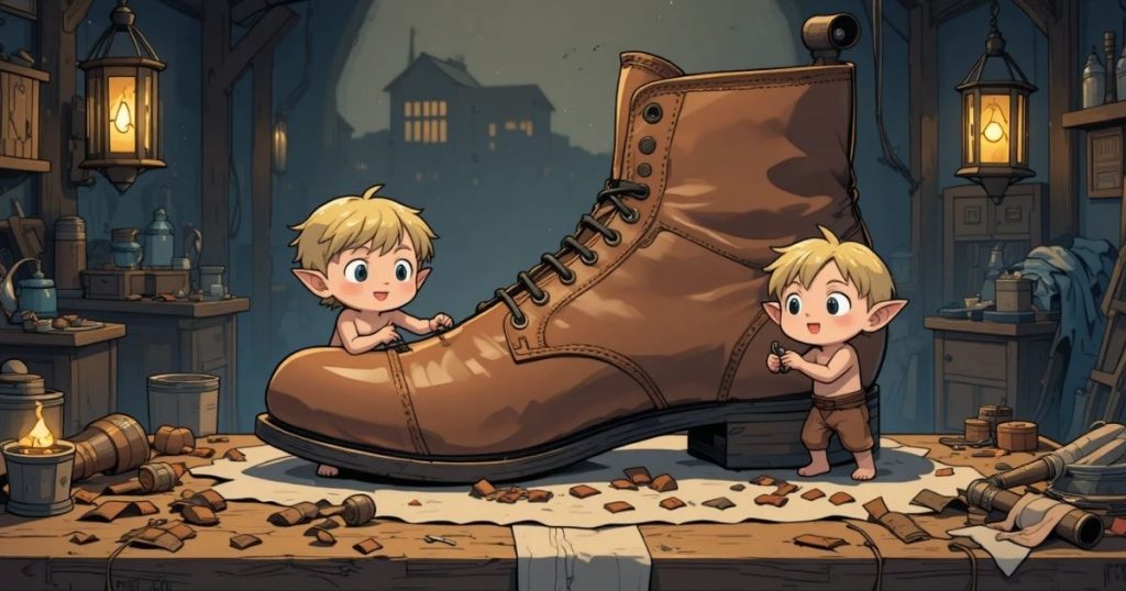 ภาพประกอบนิทานกริมม์เรื่องเอลฟ์กับช่างทำรองเท้า 2