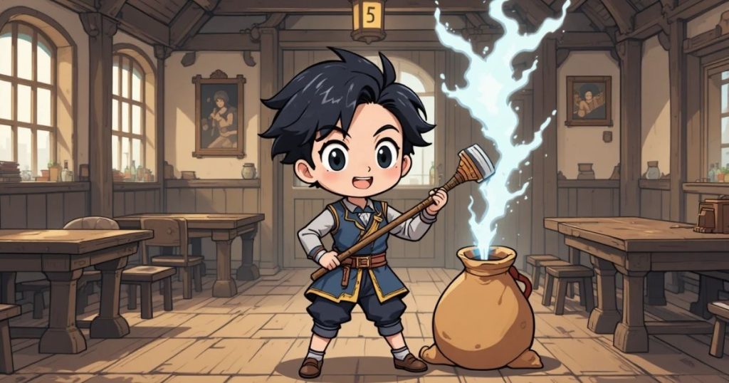 ภาพประกอบนิทานกริมม์เรื่องโต๊ะวิเศษ ลาเงินทอง และกระบองในถุง 4