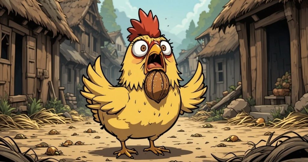 ภาพประกอบนิทานกริมม์เรื่องการตายของแม่ไก่ตัวน้อย