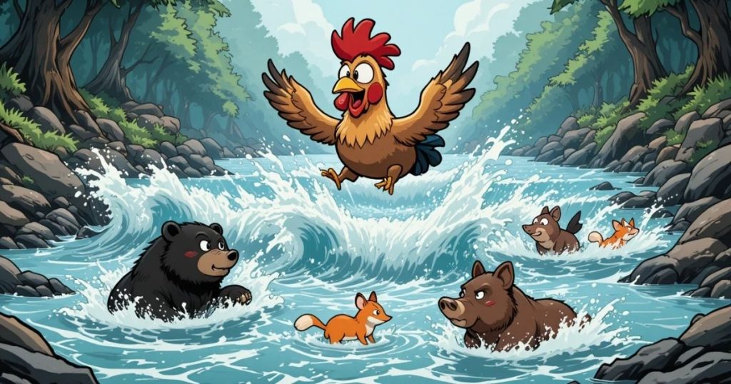 ภาพประกอบนิทานกริมม์เรื่องการตายของแม่ไก่ตัวน้อย 3