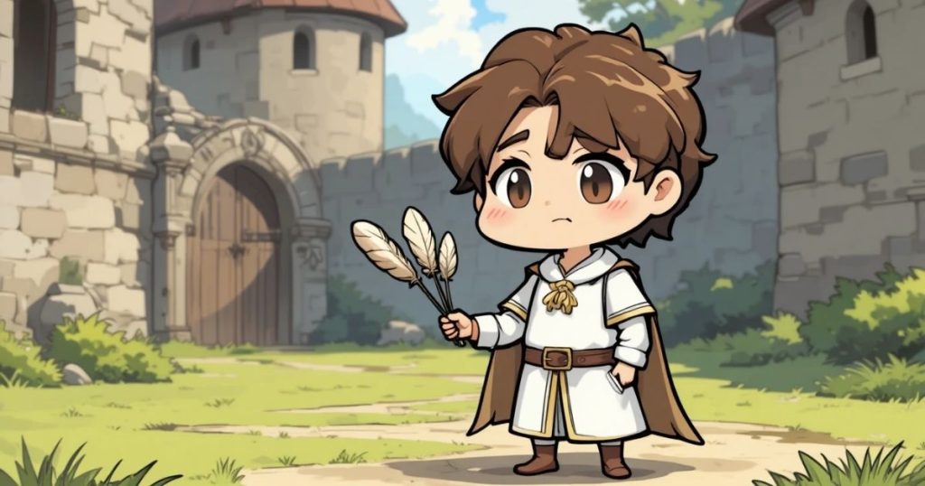 ภาพประกอบนิทานกริมม์เรื่องขนนกสามเส้น