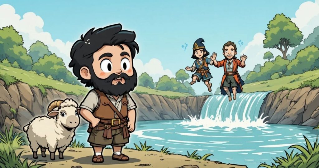 ภาพประกอบนิทานกริมม์เรื่องชาวนาตัวจ้อย 3