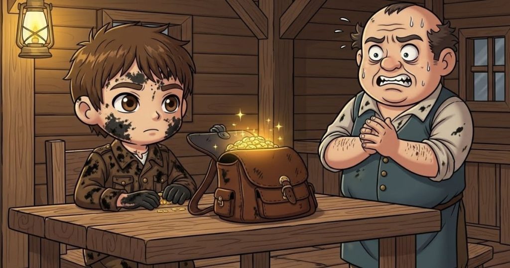 ภาพประกอบนิทานกริมม์เรื่องน้องชายเขม่าควันของปีศาจ 4