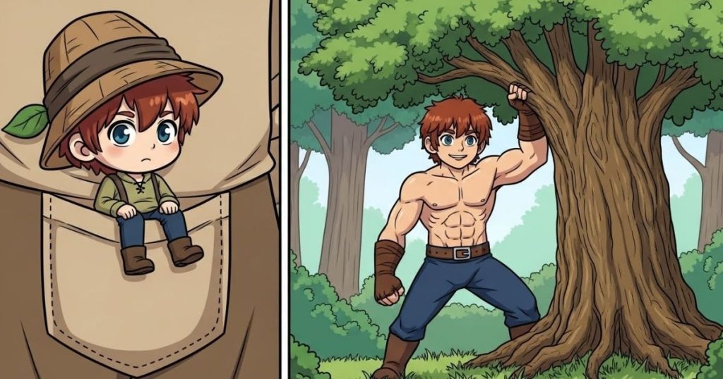 ภาพประกอบนิทานกริมม์เรื่องยักษ์หนุ่ม