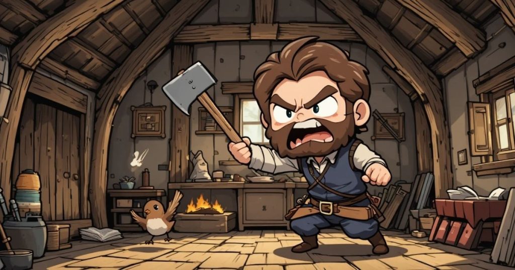 ภาพประกอบนิทานกริมม์เรื่องสุนัขกับนกกระจอก 3