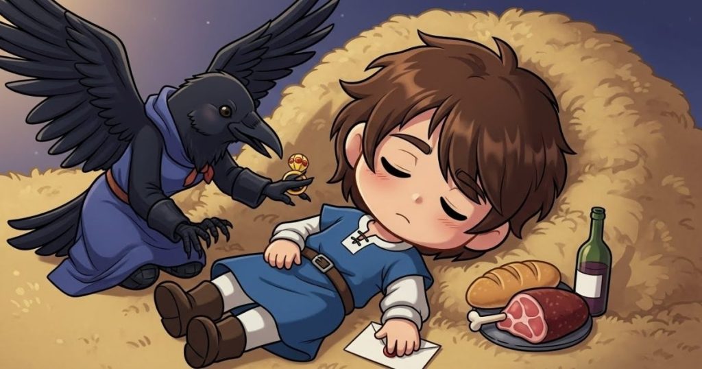 ภาพประกอบนิทานกริมม์เรื่องอีกา 3