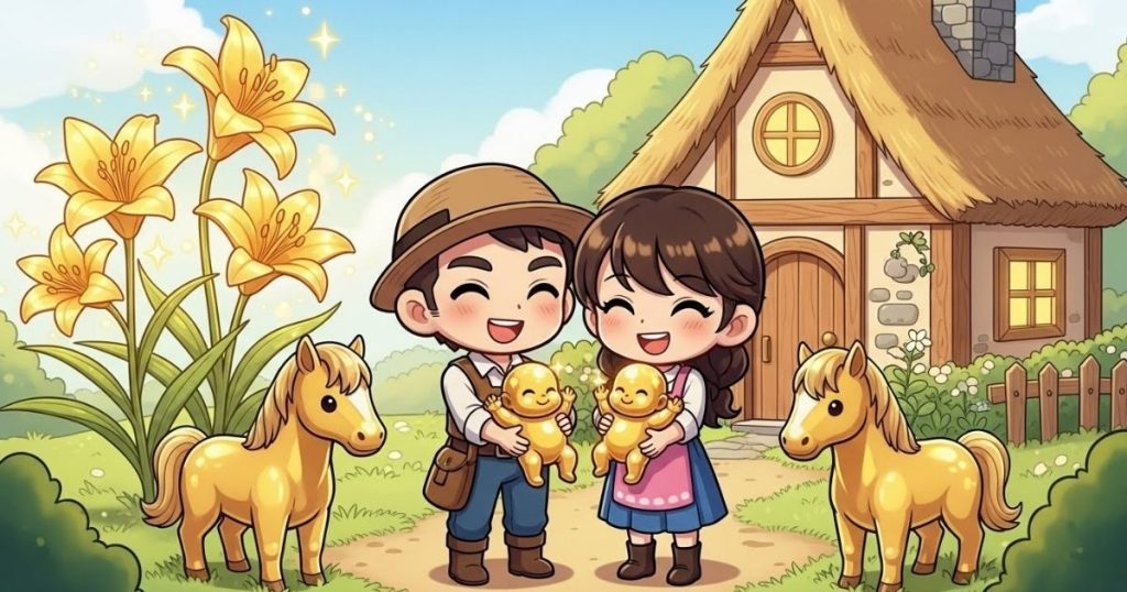 ภาพประกอบนิทานกริมม์เรื่องเด็กน้อยทองคำ 2