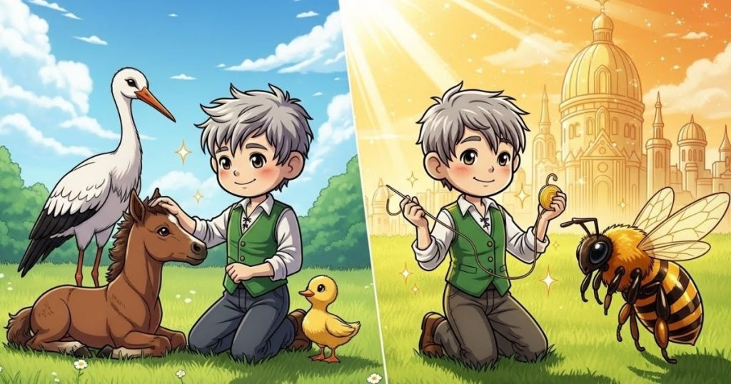 ภาพประกอบนิทานกริมม์เรื่องการเดินทางของช่างเย็บผ้ากับช่างทำรองเท้า 4