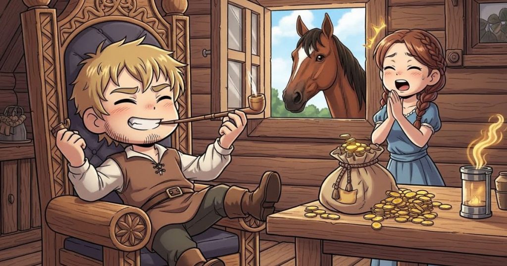 ภาพประกอบนิทานกริมม์เรื่องคนฉลาด 5