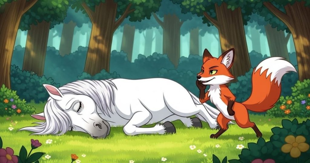 ภาพประกอบนิทานกริมม์เรื่องจิ้งจอกกับม้า 3