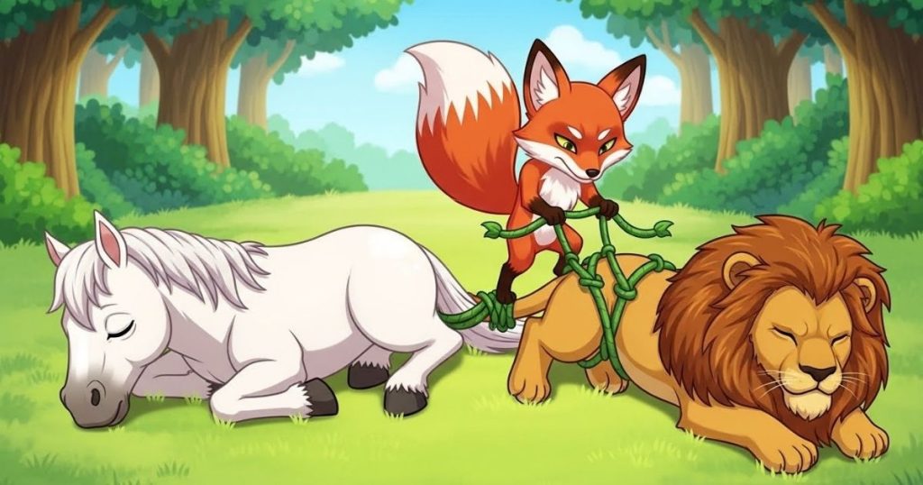 ภาพประกอบนิทานกริมม์เรื่องจิ้งจอกกับม้า 4