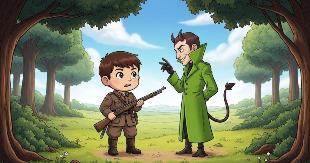 ภาพประกอบนิทานกริมม์เรื่องชายในหนังหมี