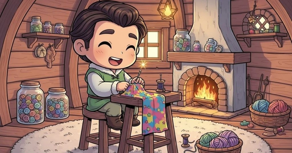 ภาพประกอบนิทานกริมม์เรื่องช่างตัดเสื้อตัวจิ๋วเจ้าปัญญา