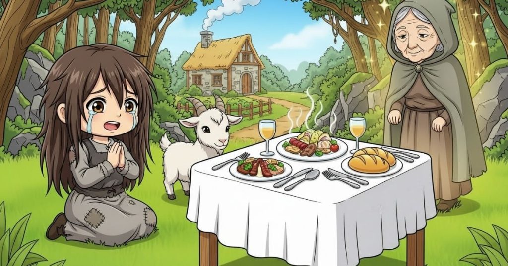 ภาพประกอบนิทานกริมม์เรื่องตาเดียว สองตา และสามตา 3