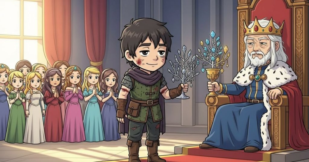 ภาพประกอบนิทานกริมม์เรื่องรองเท้าที่เต้นจนขาด 5