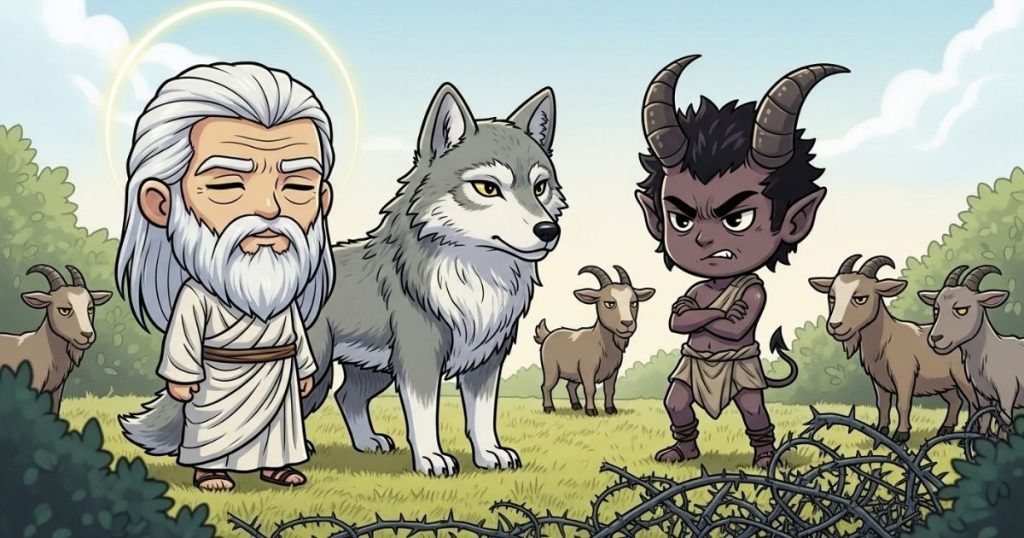 ภาพประกอบนิทานกริมม์เรื่องสัตว์ของพระเจ้าและของปีศาจ 2