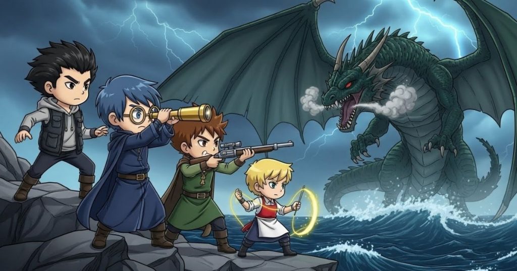 ภาพประกอบนิทานกริมม์เรื่องสี่พี่น้องยอดฝีมือ 4