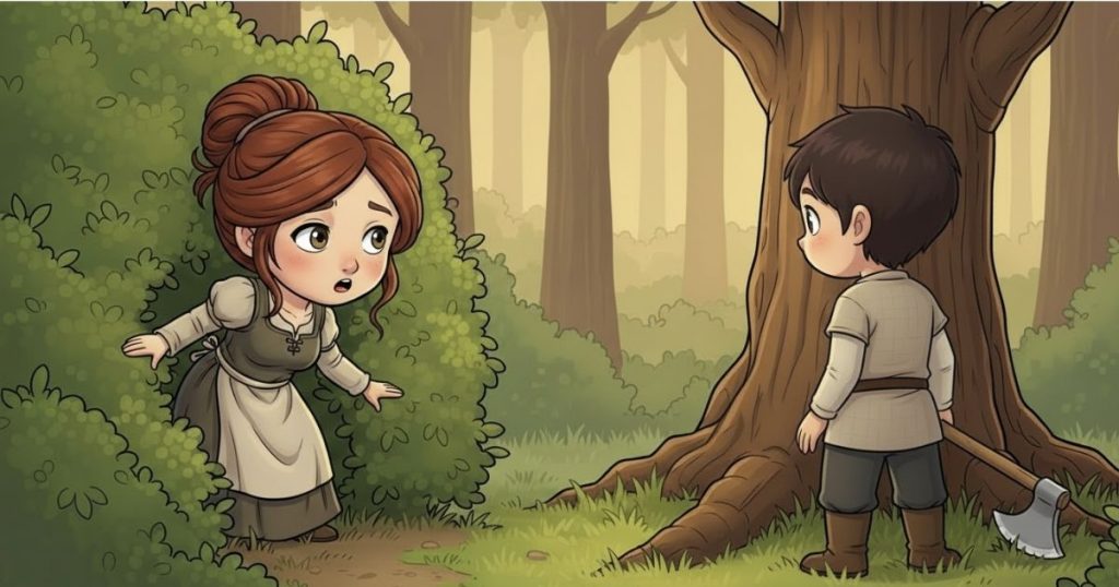 ภาพประกอบนิทานกริมม์เรื่องหญิงปั่นด้ายจอมขี้เกียจ 3